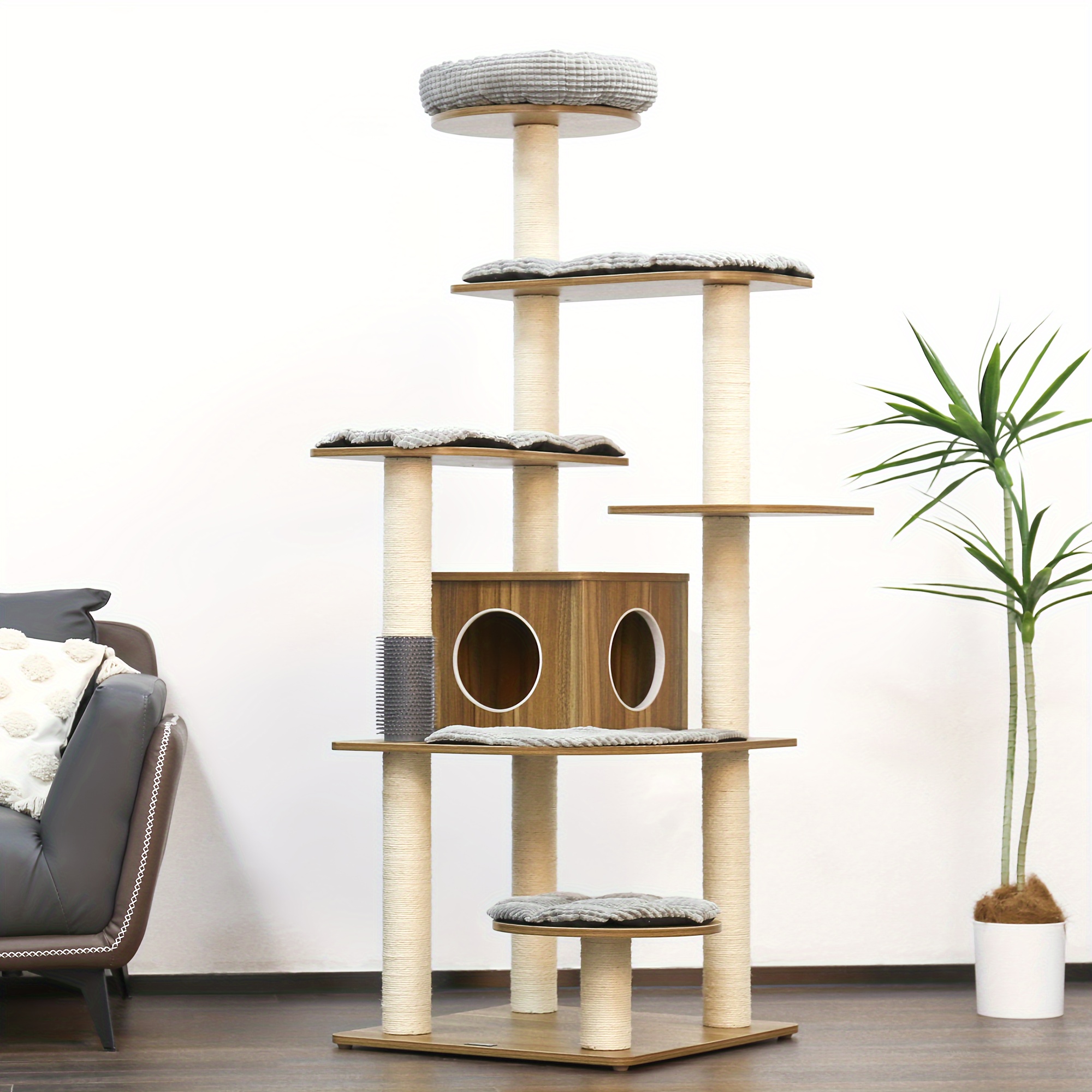 

Tall Cat Tree, 69" Large Cat Tower Multi-level Platforms With Sisal Scratching Posts, Cat Tree For Large Cats 20 Lbs Heavy Duty, Cat Condo Furniture For