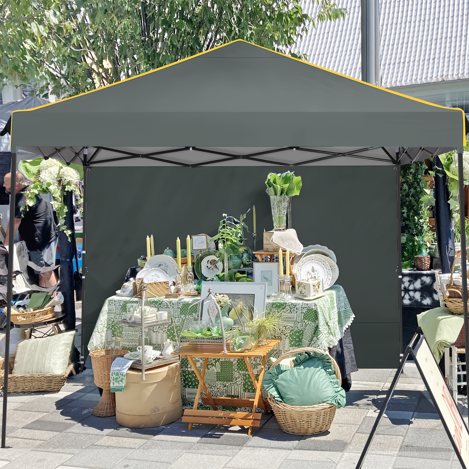 

Hotel 3x3m Portable Folding Gazebo, With 4 Side Panels, Insect Screen Windows, Waterproof And Windproof Portable High-end Garden Gazebo