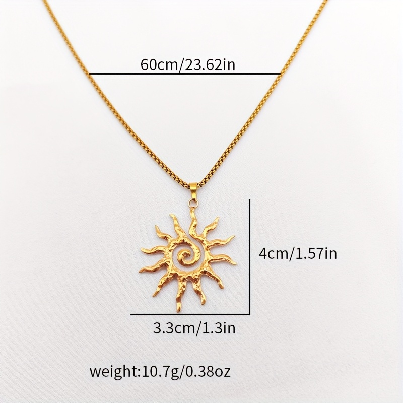 TEMU 1pz Collana con Pendente a Spirale Acciaio Inossidabile, Accessorio Versatile e per Donne, Stile Vintage