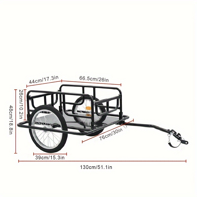 foldable pet and cargo bicycle trailer with universal coupling metal frame durable bike carrier for outdoor use details 2