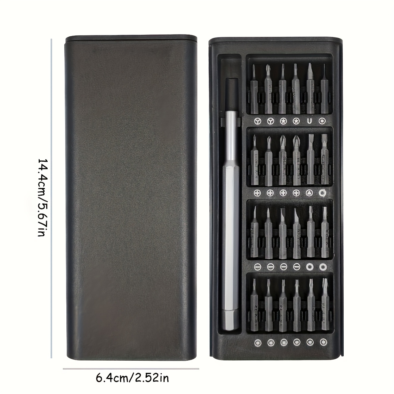 Juego de 25 destornilladores de precisión, herramienta multifuncional para reparación de teléfonos móviles y tabletas, plástico duradero, sin necesidad de carga - Incluye varias puntas de destornillador