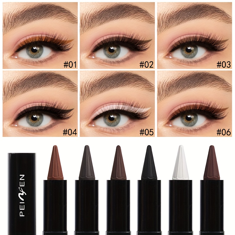 TEMU Set Of 6 Waterproof Gel Eyeliners That Last Long, Featuring A Matte End And Quick-drying Formula, Designed For Easy Application With A Pointed Tip For Effortless Eye Makeup
