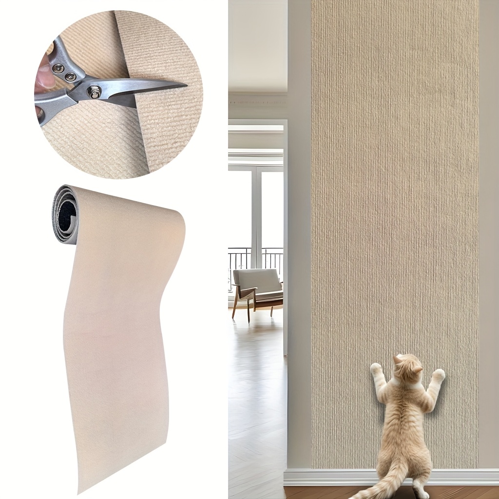 TEMU Alfombrilla Autoadhesiva para Gatos, Resistente al , Tapete de Poliéster Duradero, Decoración DIY para el Hogar, Fieltro Antiarañazos para