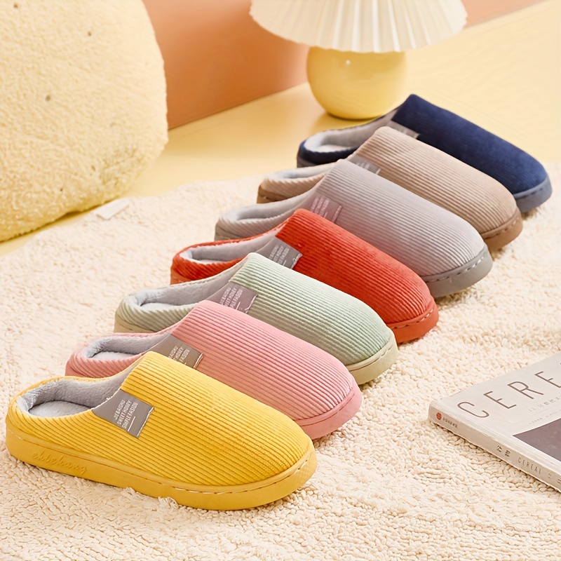 

Men Letter Label Decorated Bedroom Slippers Indoor School Style Simple Non-slip Slippers