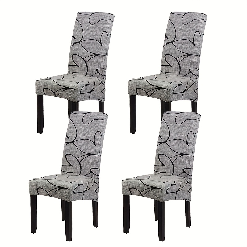 TEMU 2pcs/4pcs High Elasticity, High Quality, One-piece Design, Stretchable Fiber Fabric Chair Covers For Kitchen, Dining Room, Living Room - Home