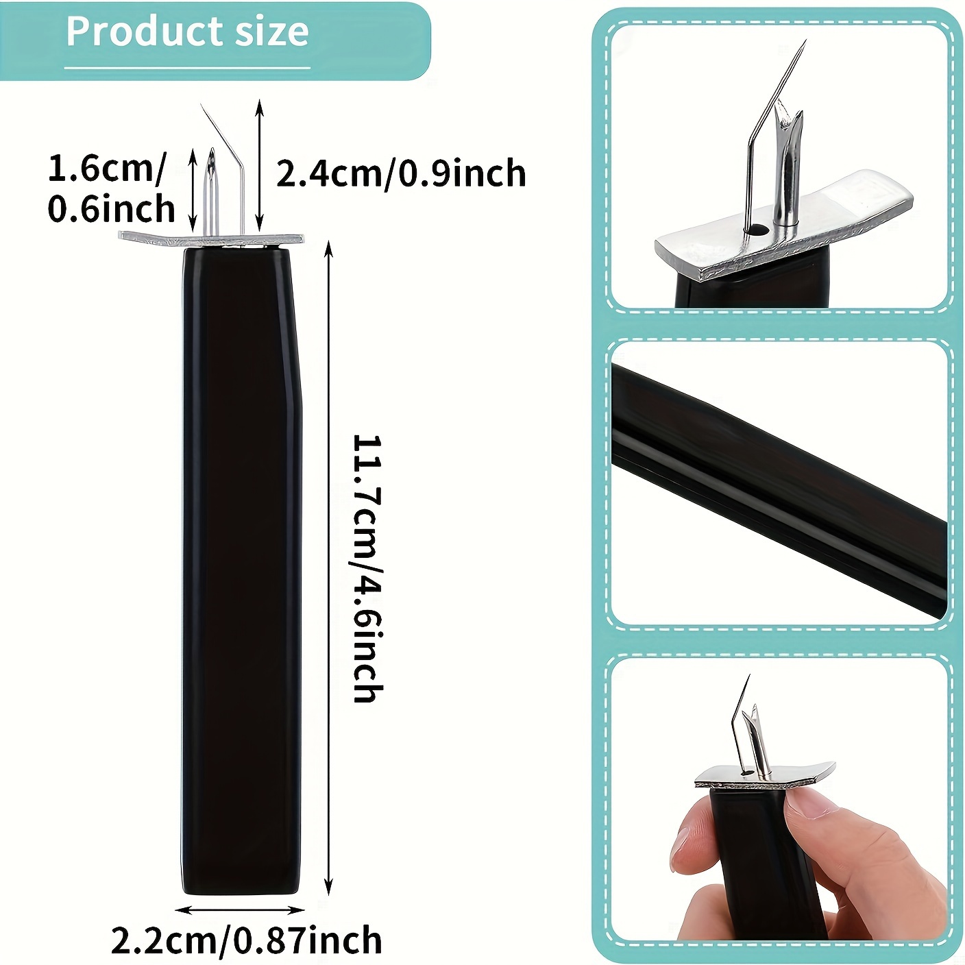 TEMU Ergonomic Black Beading Knotting Tool - Ideal For , Fast & Easy Stringing Of Loose Beads, Pearls, Agate - Durable Crafting Accessory For Bracelet Making, Beads For Bracelets
