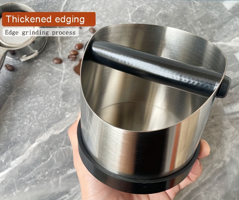 1pc stainless steel   bucket with removable handle for espresso machines   waste container for home use details 4