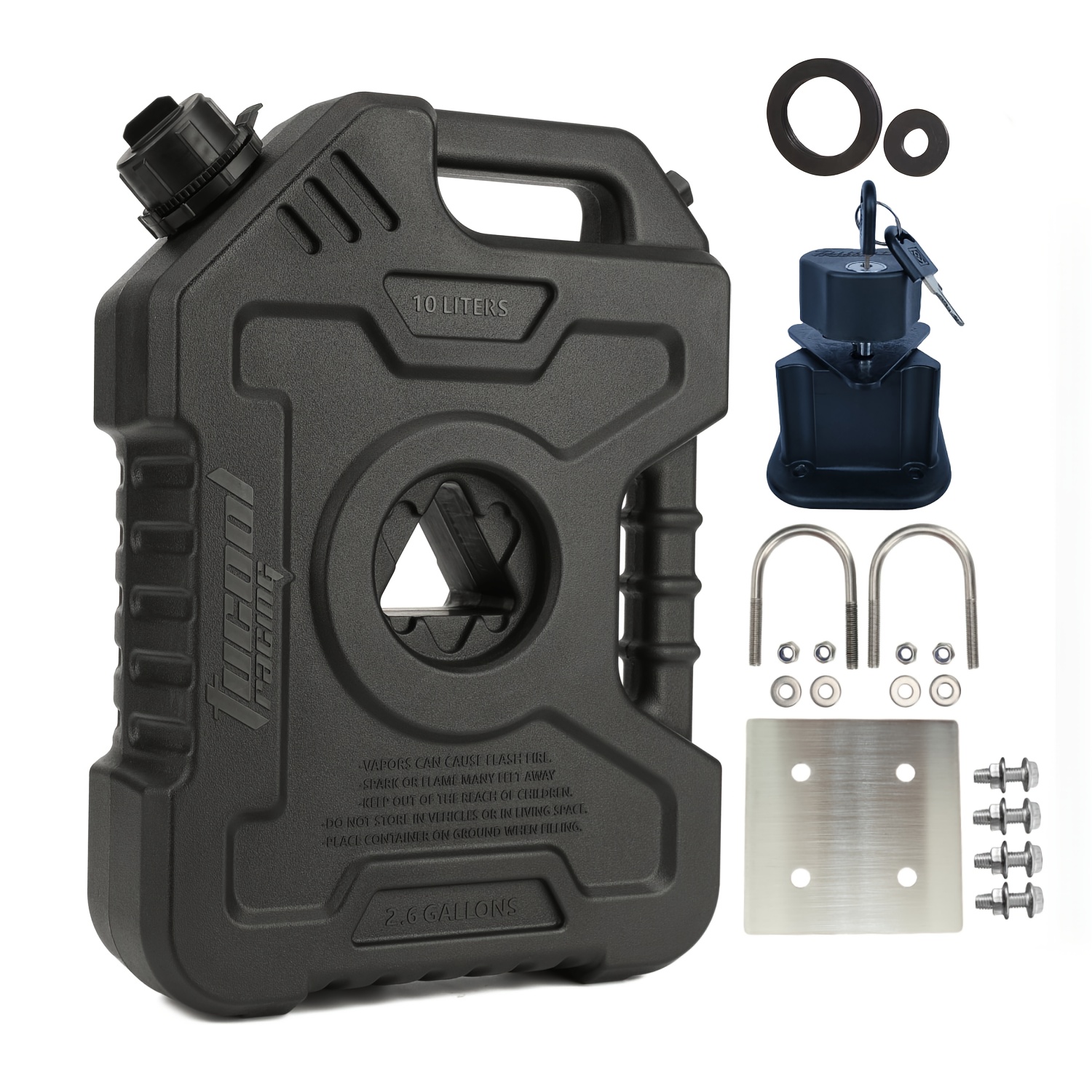 Image of Tucool Racing Fuel Can 10l Fuel Tank Gas Tank 2.6 Gallon Portable Fuel Storage Can For Motorcycle Suv Atv Utv Cars Boat Offroad