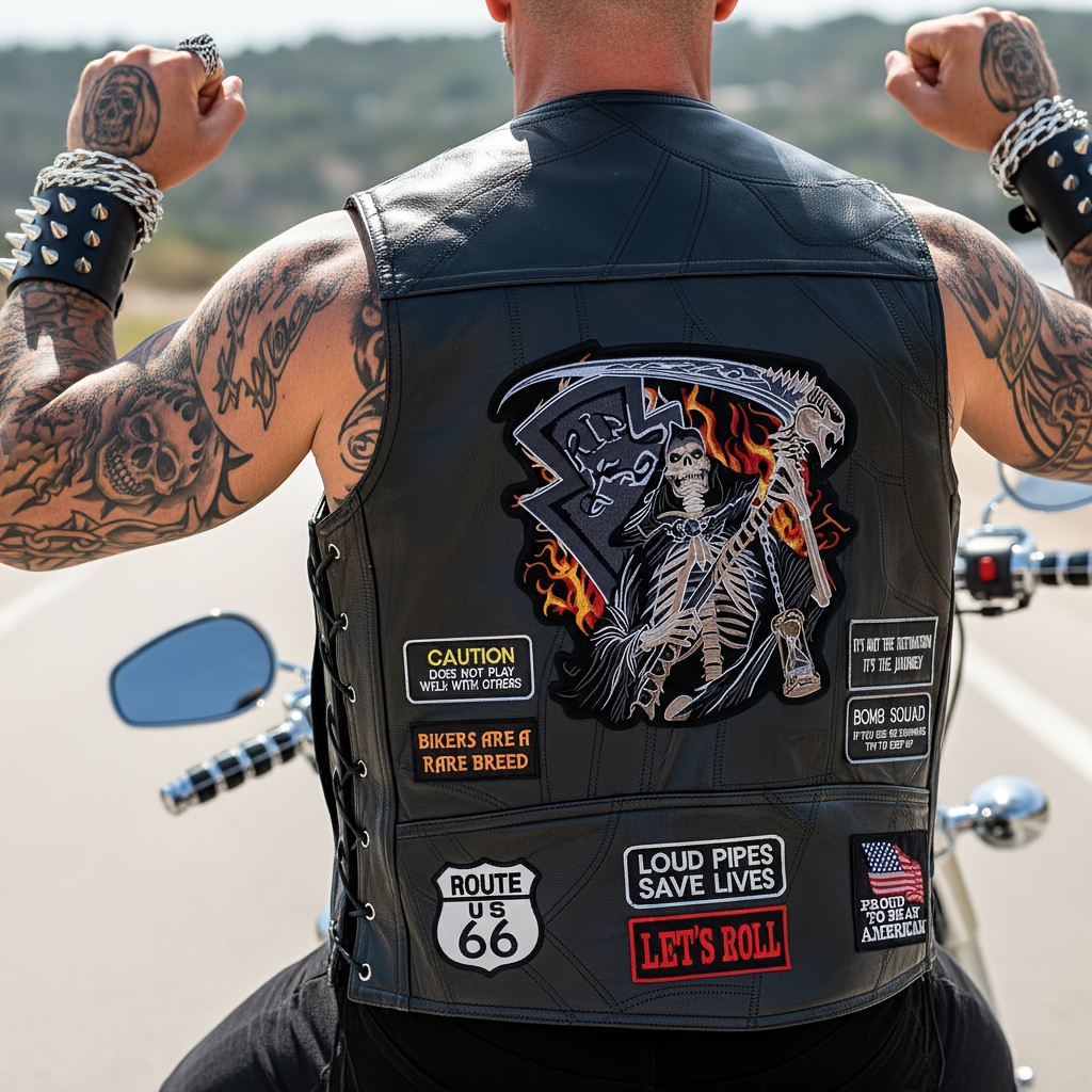 gilet moto giacca biker design schiena Temu Italy