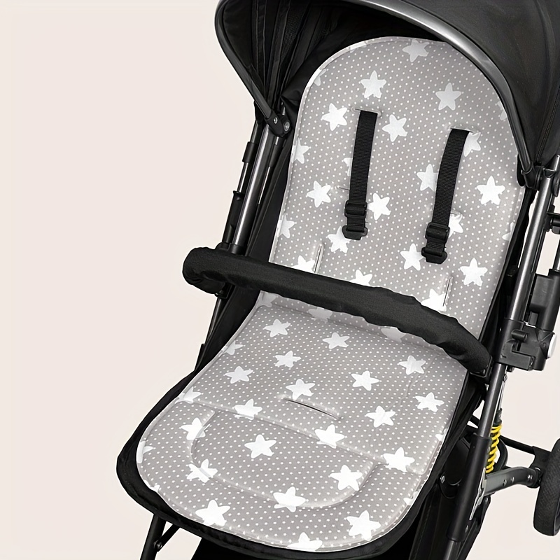 

Infant Stroller Seat Cushion - Star Pattern, Polyester Fiber, Universal Fit For 0-3 Years Old Baby Stroller Padding