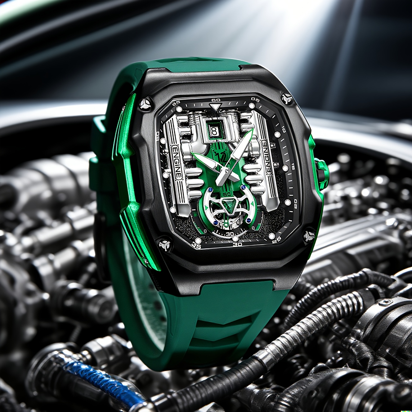 Automatic Quartz Glow-In-The-Dark Track Chronograph Watch