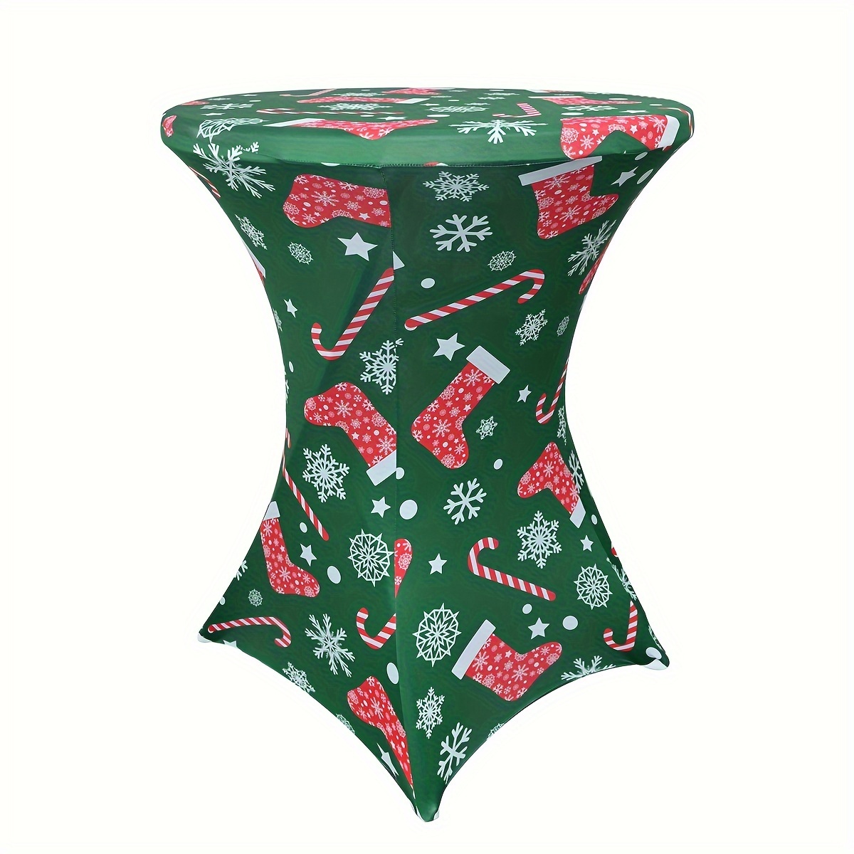 Image of Halloween & Christmas Green Stretch Tablecloth - " Festive Party Cover,wedding Decorations,summer Decoration,garden Decor For Outside,outdoor Decor, Ideal For Holiday Events And Exhibitions