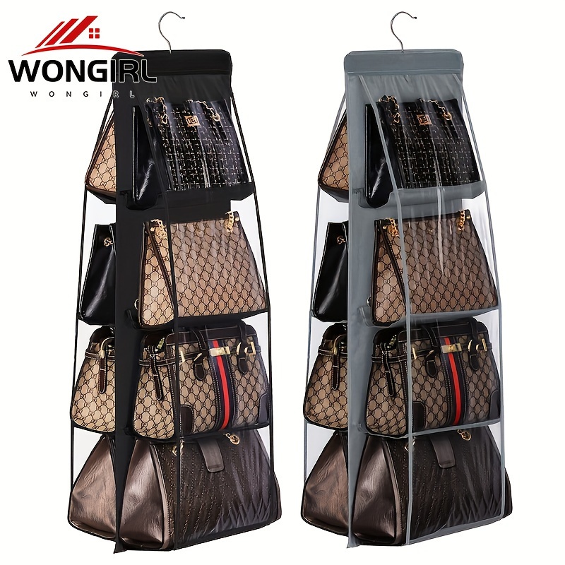 

1pc Hanging Purse Handbag Organizer Clear Hanging Shelf Bag Collection Storage Holder Purse Bag Wardrobe Closet Space Saving Organizers For Restaurant/ Hotel