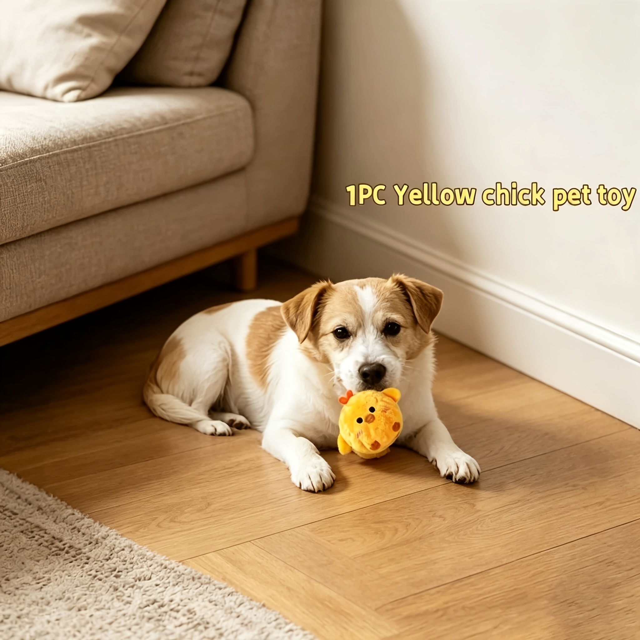 Image of Pet Interactive Bouncing Sounding Toy Ball, Play Entertainment Companion Toy, Sound To Dogs And Cats, Bite-resistant Material, Slow Rebound Pet Companion Play Toy, Without Battery