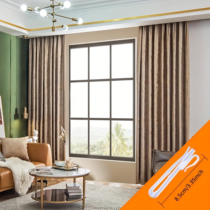 

2pcs Vintage American-style Embossed -colored Blackout Curtains, With Thickened Living Room Floor-to-ceiling Curtains