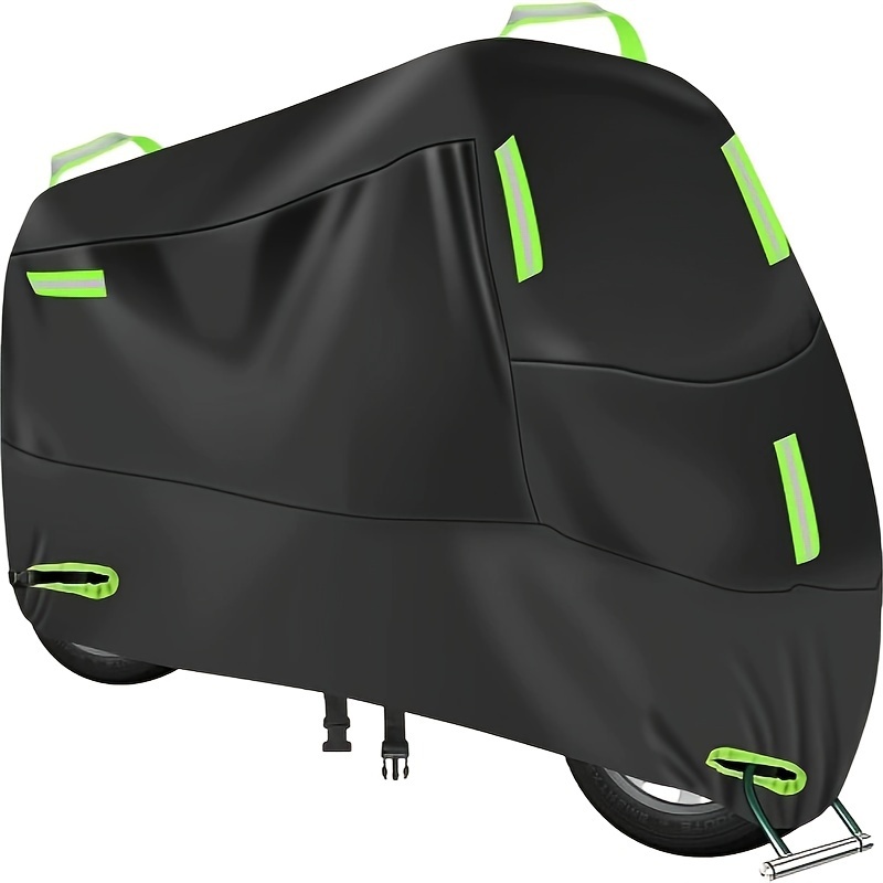 

1pc Housse de moto imperméable, en tissu Oxford 210D, protection toutes , UV et anti-vol, avec boucles intégrées, pour divers modèles