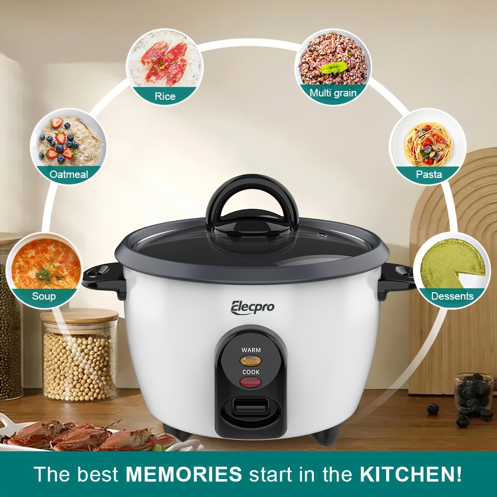 Elecpro Mini Rice Cooker 3 Cup Rice with Steamer, Portable Small Food Steamer, Removable Food Grade Non-Stick Inner Pot, Keeps Warm, Suitable for Grains, Soups, Porridge, Coarse Grain Elecpro Mini Rice Cooker 3 Cup Rice with Steamer, Portable Small Food Steamer, Removable Food Grade Non-Stick Inner Pot, Keeps Warm, Suitable for Grains, Soups, Porridge, Coarse Grain