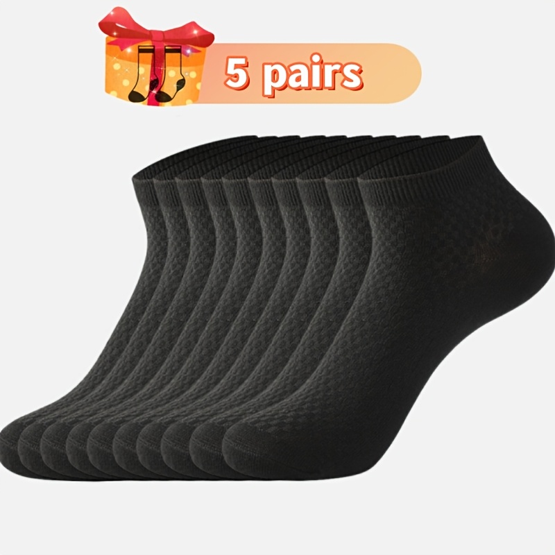 5pairs Men's Sports Socks Outdoor Leisure Comfortable Breathable Short Socks