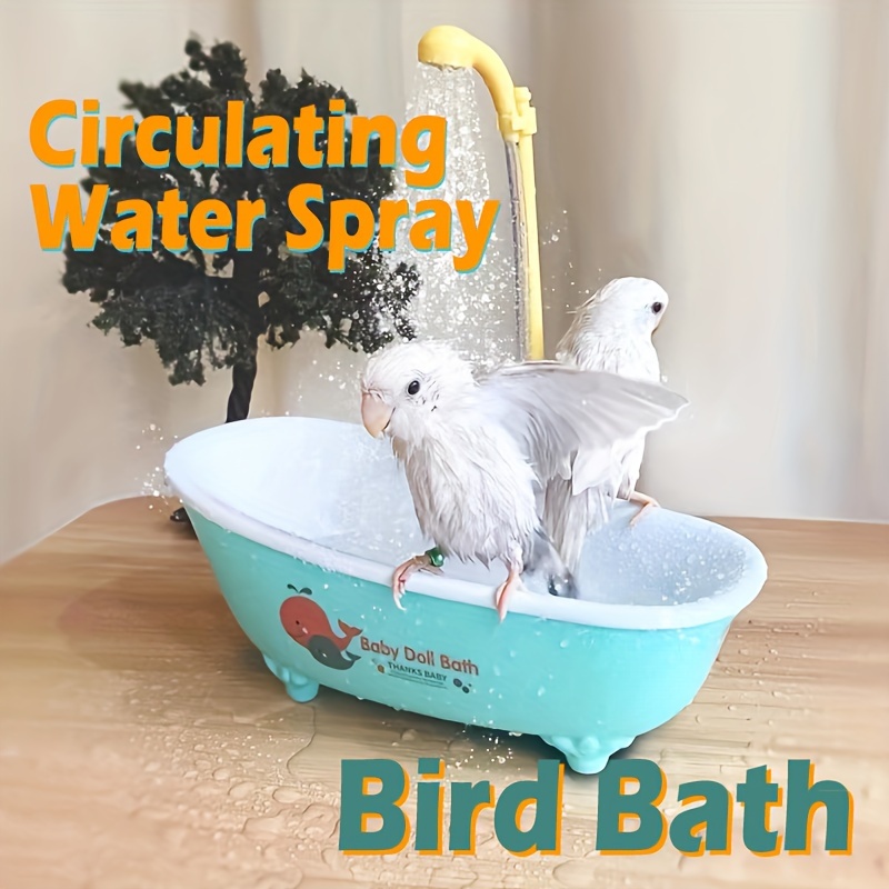 

Self-cleaning Parrot Spa Bathtub - Vibrant, Spacious Bird Bath With Shower System & Fun Accessories For Refreshing