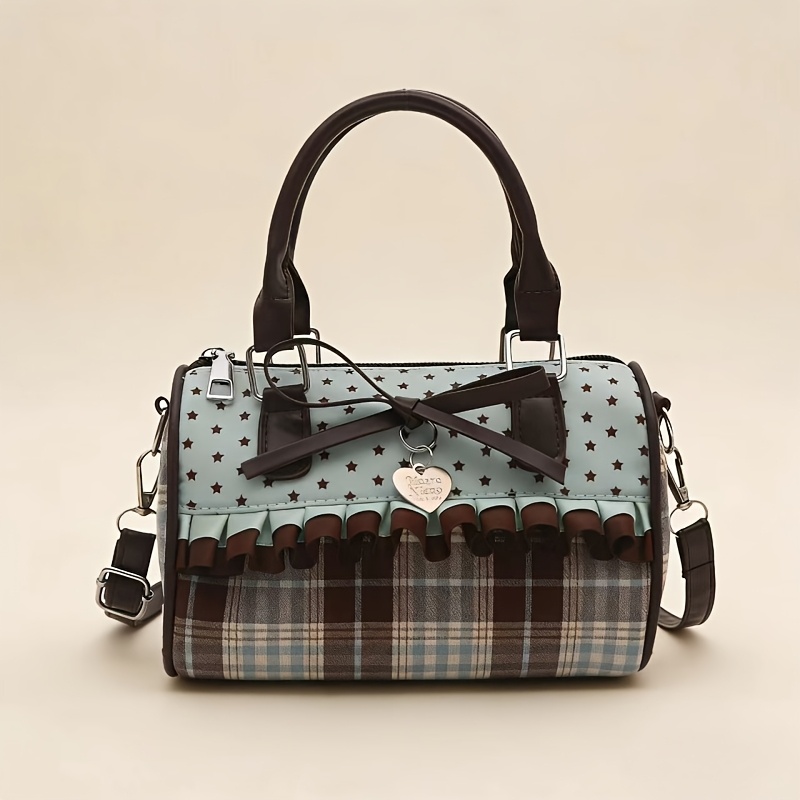 TEMU 1pc / Bow Handbag With Removable Strap & Zipper Closure - / Minimalist Crossbody Bag, Detachable Shoulder Strap Suitable For Commuting,,,