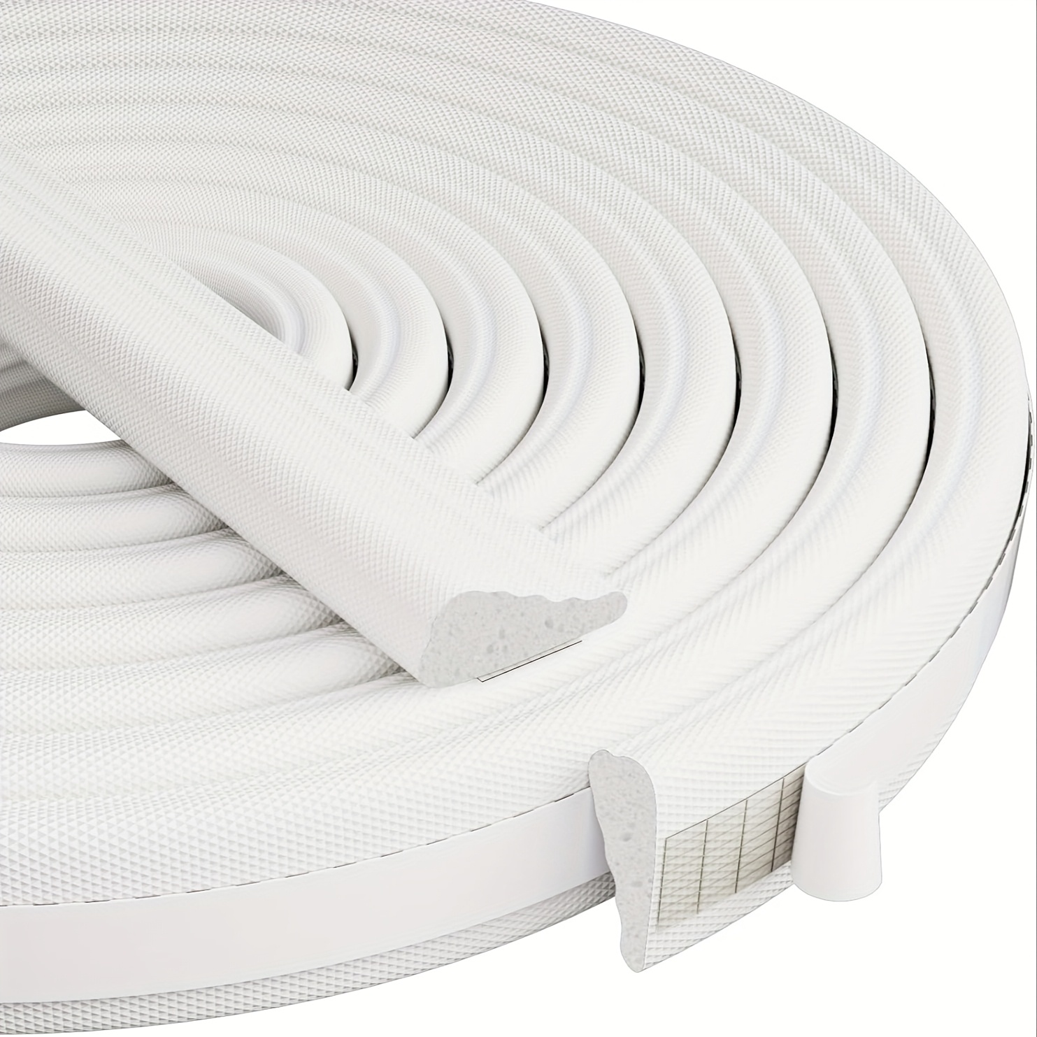 

1pc White Wedged Foam Weatherstripping, 196.8" / 118.1" Door Seal Insulation Tape, Plug-in Gap Filler, High-density Pu Foam For All Window Types, Anti-scratch, Moisture Resistant