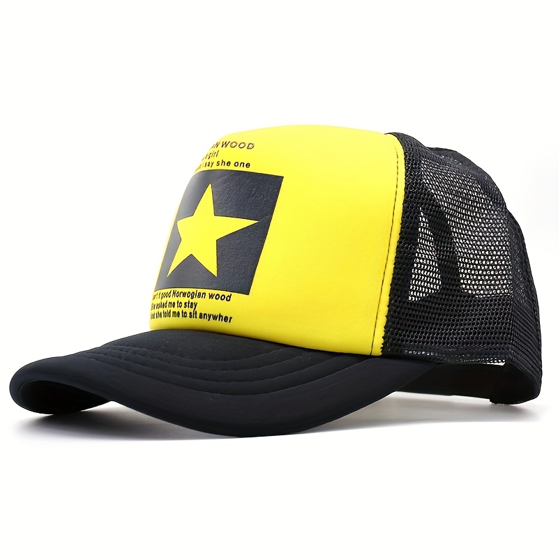 Men's Baseball Cap with Five-Pointed Star Print