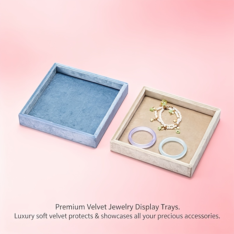 Multi-Color Velvet Jewelry Display Tray, Scratch-Resistant