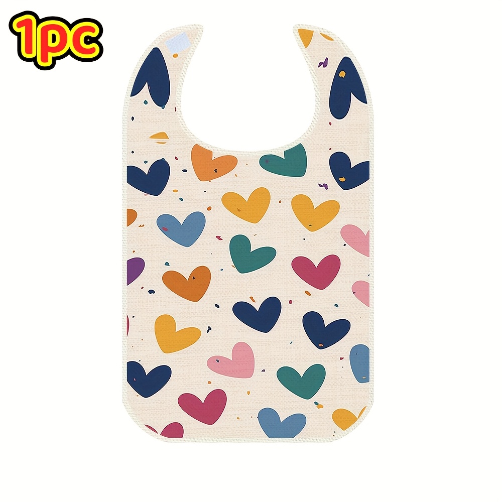 TEMU 1 pieza de baberos para adultos estampados de estilo, baberos unisex para adultos, servilletas de tela para , protectores de ropa tipo babero,