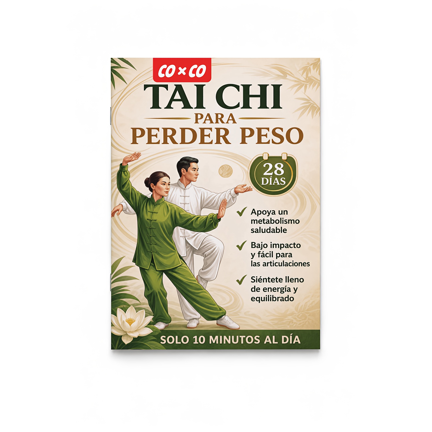 TEMU Tai Chi para perder peso, versión en español, de fitness de impacto de diarios 28 días, libro de entrenamiento de movimientos suaves para todas