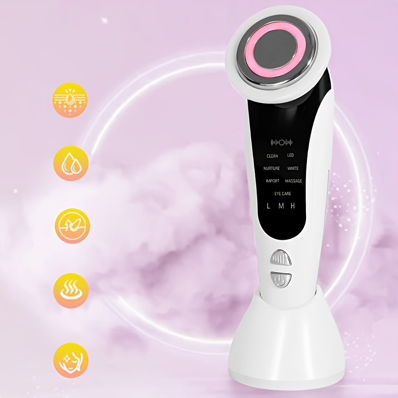 7-in-1 Grožio Kaklo ir Veido Maseris – USB Įkraunamas, Pastovios Temperatūros ir Vibracijos Odos Priežiūra – Puikus Dovanos Pasirinkimas Moterims, Nešiojamas Namų Odos Priežiūros ir Grožio Prietaisas