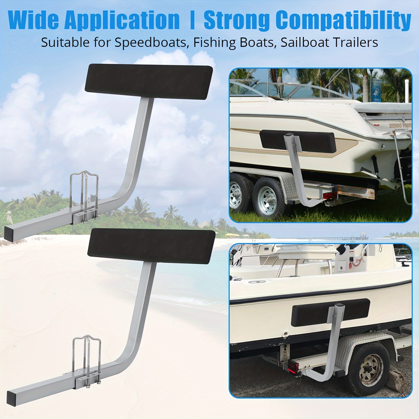 2pcs Rustproof Galvanized Steel Trailer Guide Boat Trailer Guide 40