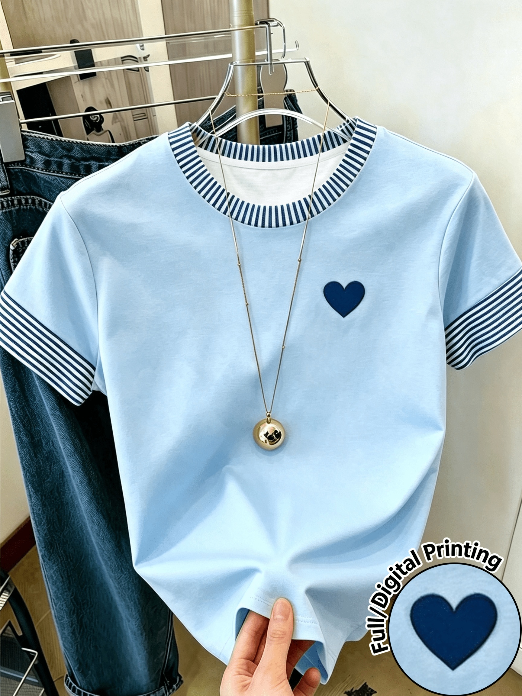 imagem do item nova camiseta feminina de verão, roupa casual de   redonda, pulôver feminino, roupa casual para   a dia,   base para  s diários, estampa   com   de  , energética e  , streetwear, traje para  ,      , como presente