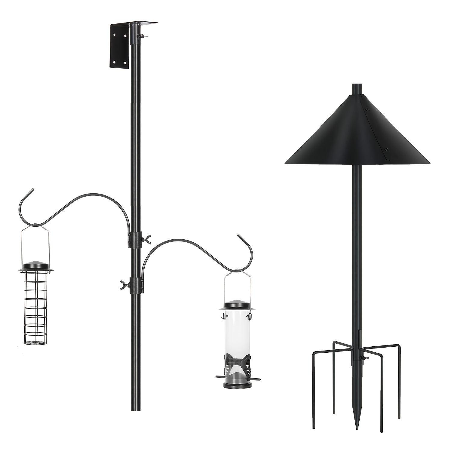 TEMU Kit de Support de Poteau SNYNUXX 80 Pouces pour à Oiseaux, Support de Poteau Universel Réglable pour Mangeoire à avec 5 Griffes, -Écureuil,