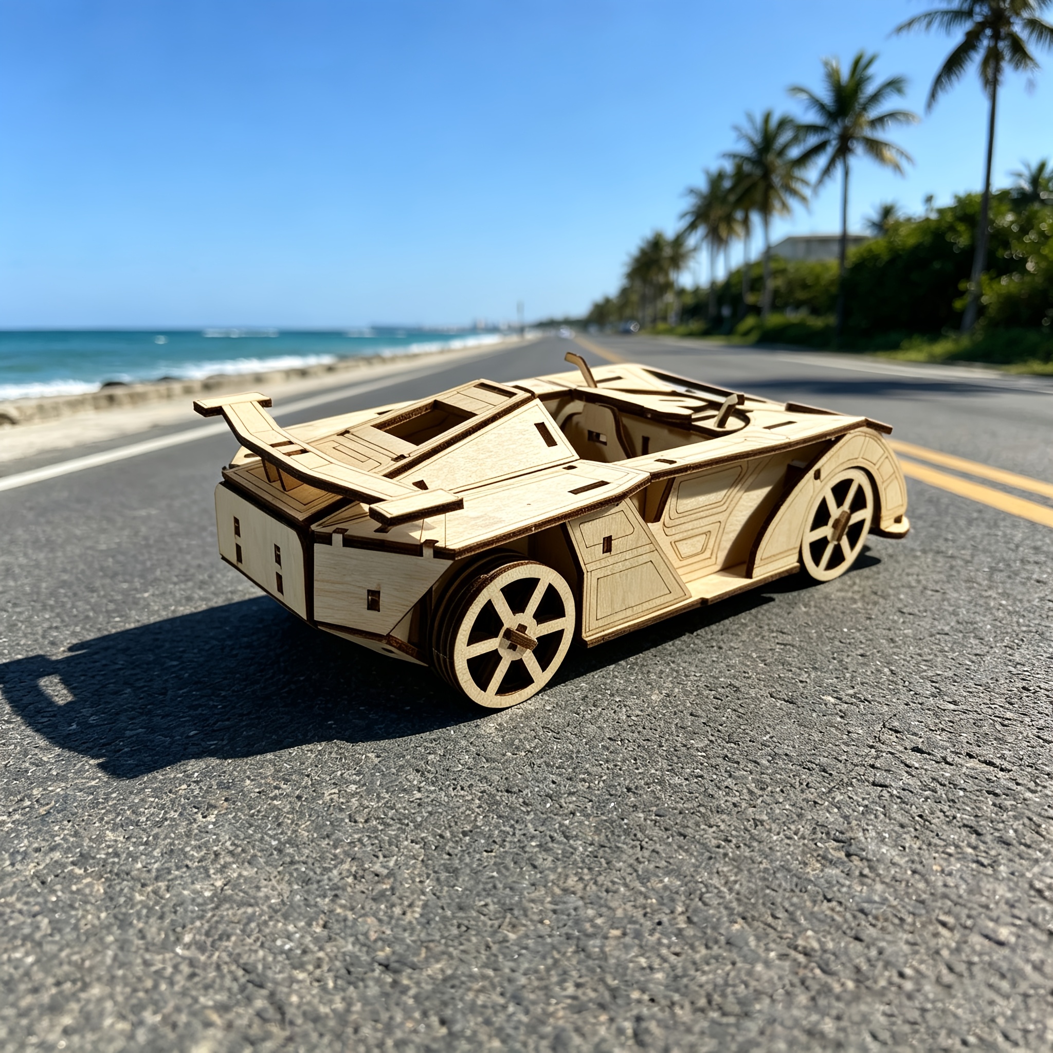 3D Puzzle Race Car Model, Wooden Assembly Kit