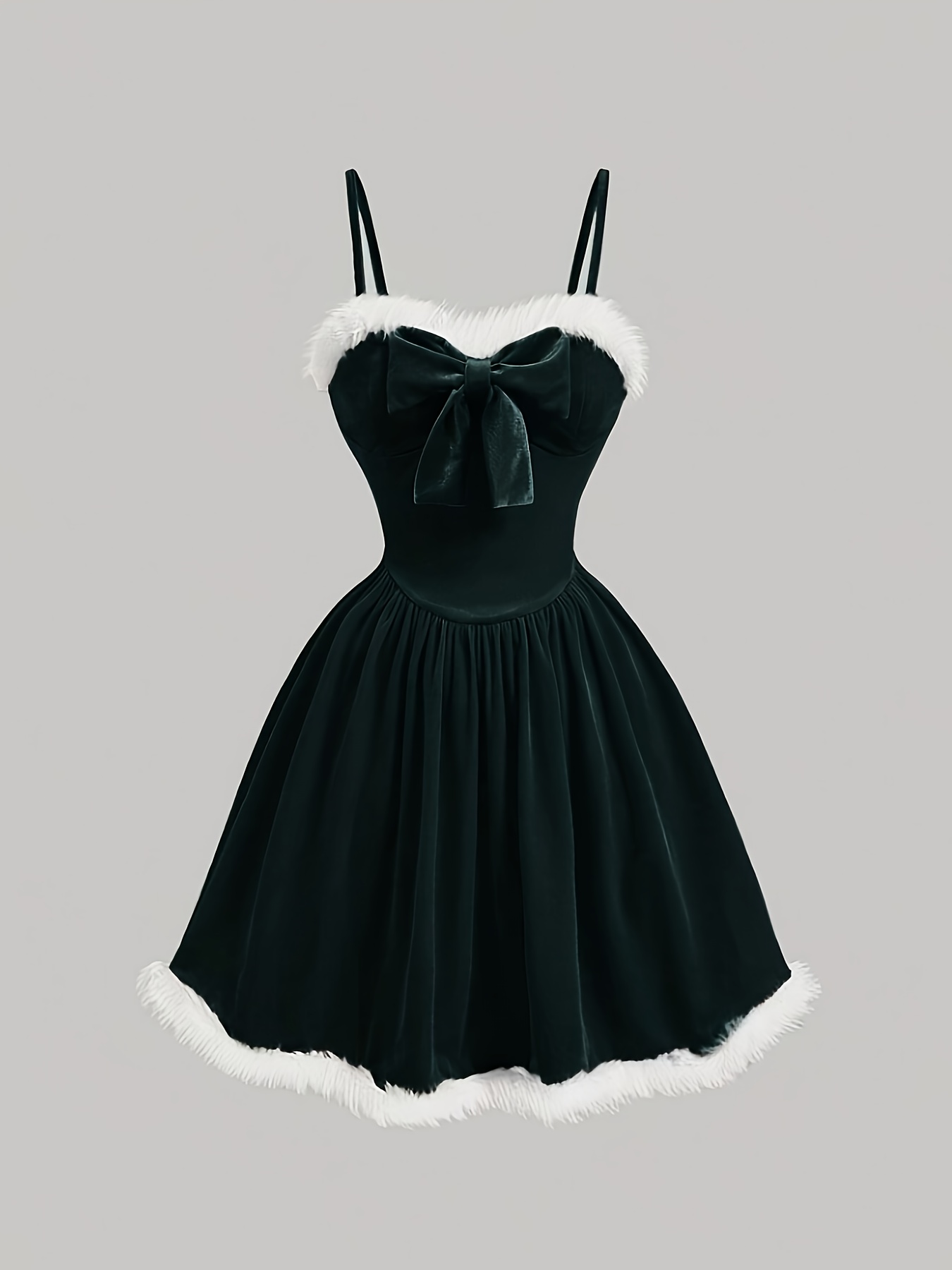 a length red velvet dress a bow womens clothing new year - Temu Cyprus