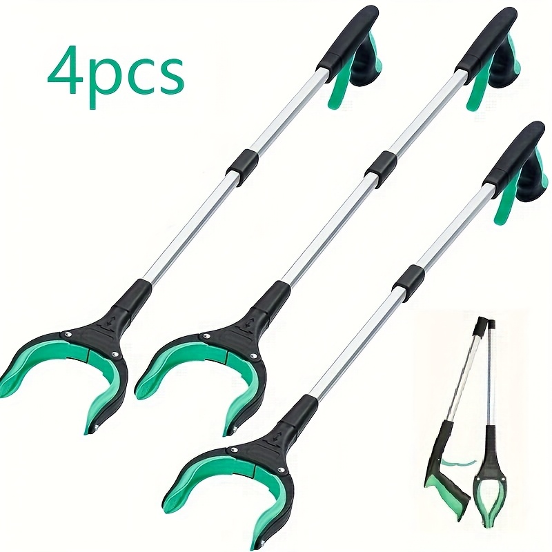 TEMU 4pcs Tools, 32.6-inch Extra Long Foldable Grabber And Reacher - Heavy-duty Stick Grabber, Suitable For The Elderly, Trash, And Post-surgery