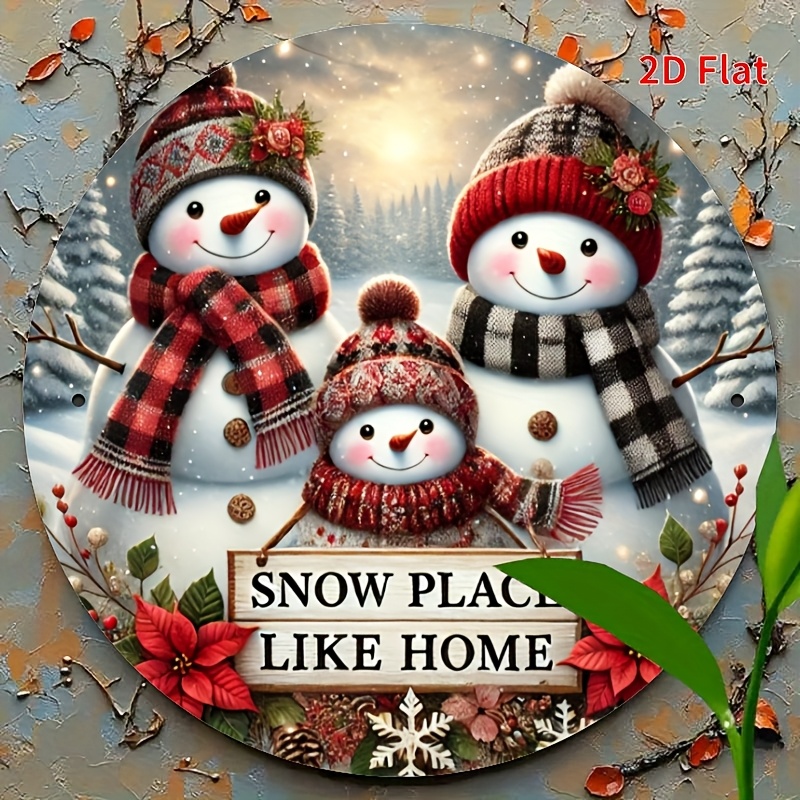 TEMU 2d Flat Printing, 1pc, 7.87x7.87 Inches, Snowman Logo, Door Decoration, Room Decoration, Home Decoration, Window Decoration, Holiday Party