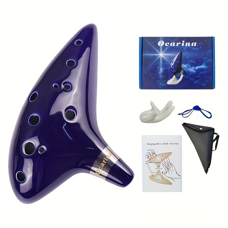 

Ff Bonfires 12 Hole Ceramic Ocarina Flute - Instrument With Carrying Case And Accessories