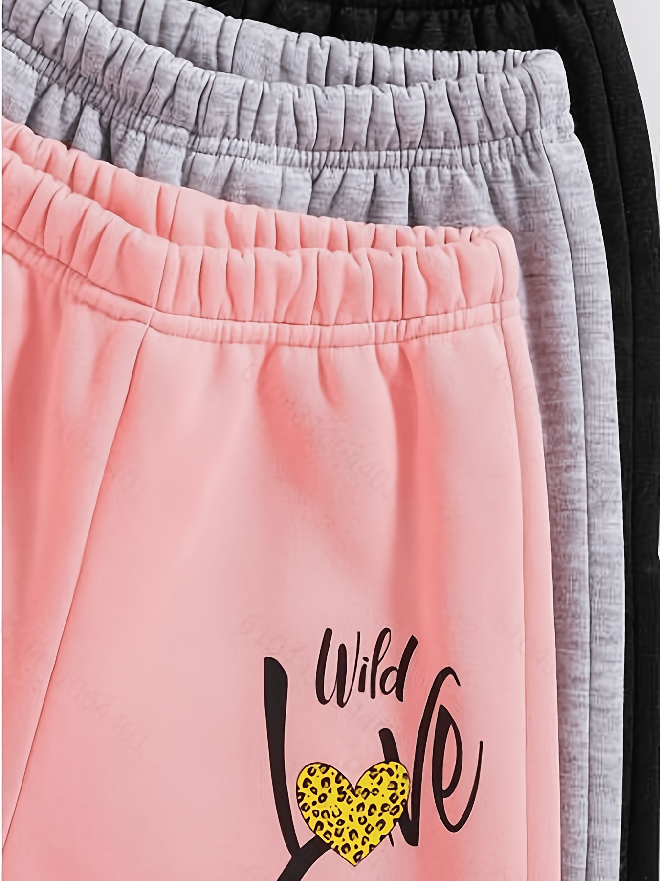 Girls' 3pcs Thickened-Lined Warm Pants Set with Cartoon Print