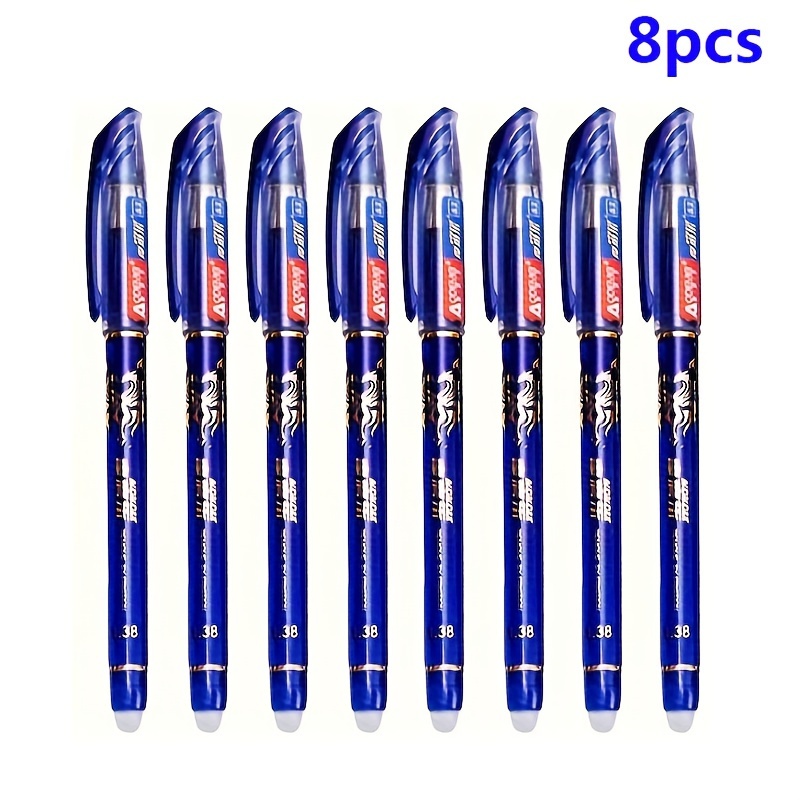 

8-piece Erasable Gel Pens Set - 0.5mm Fine Point, Blue & Black Ink - Washable Grip - Ideal For School & Office Supplies Erasable Pens Gel Pen Set