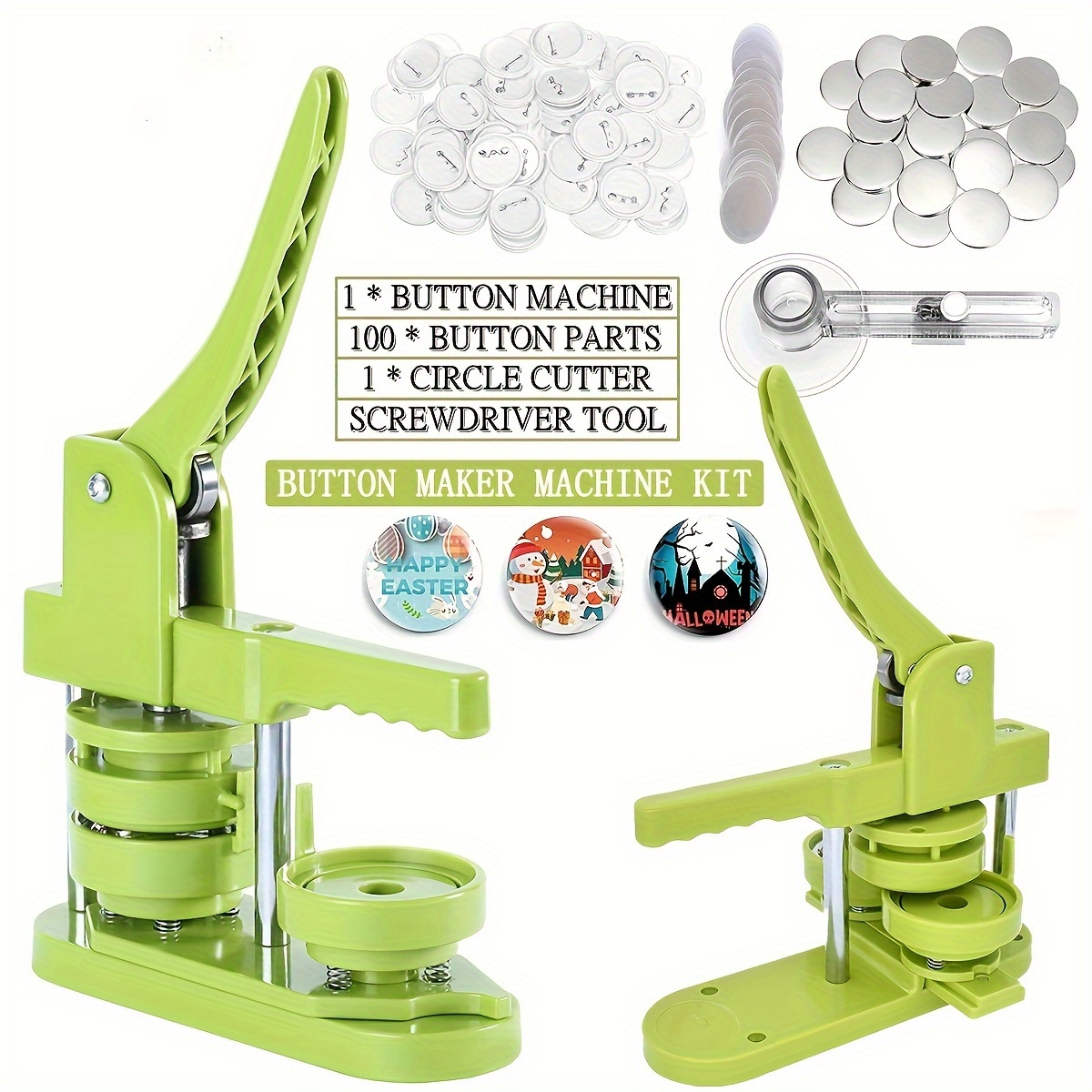 

1set Badge Machine 58mm - Installation-free 58/44/25mm (2.25") Diy Pin Badge Badge Machine Press Machine Badge Punch Machine Free Button Parts, Pictures, Cutter & Magic Book