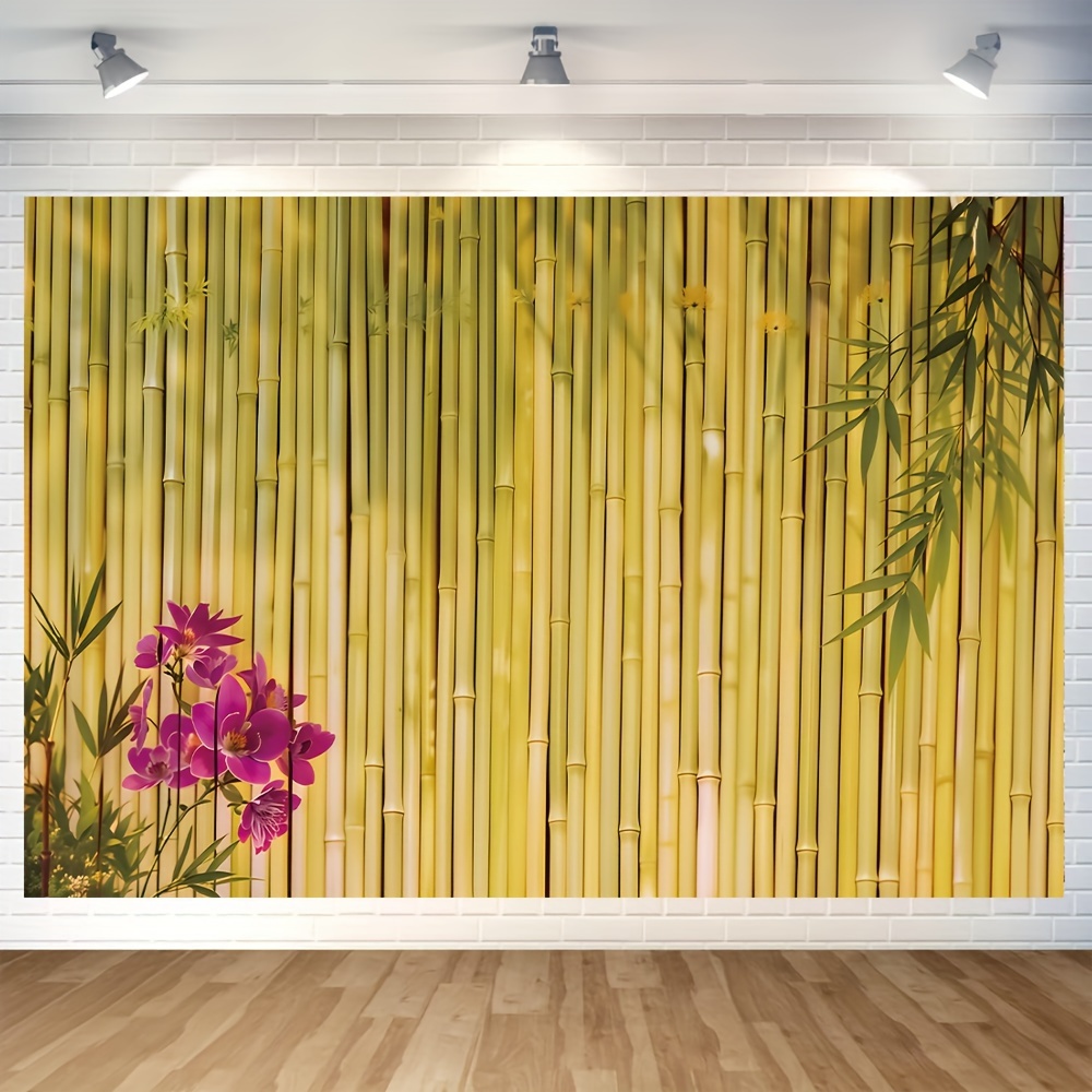 

1pc, Chinese Bamboo Blooming Flowers Vinyl Backdrop - Great For Birthdays, Wall Sign Photos, Great For Photography, Holiday Party Supplies, Decoration - Birthday Theme - Available In 2 Sizes.