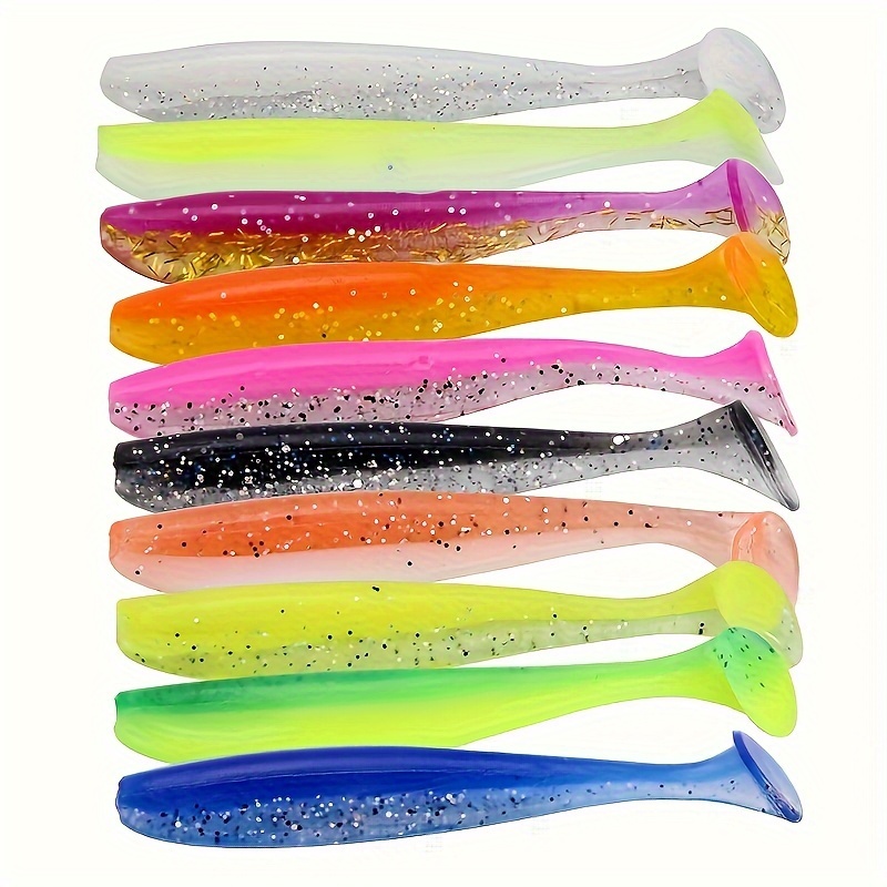 

50pcs Paddle Tail Soft Lure, Bionic Swimbait, Fishing Accessories For Texas Rigs