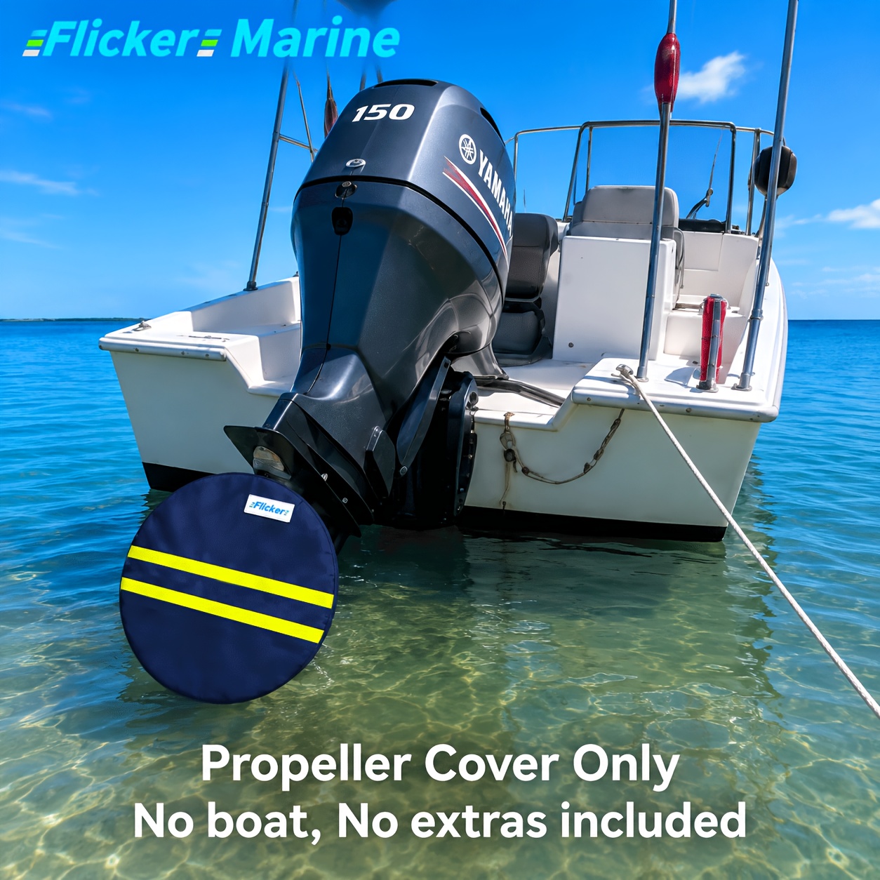 Boat Engine Propeller Cover with Reflective Strips for Night Visibility