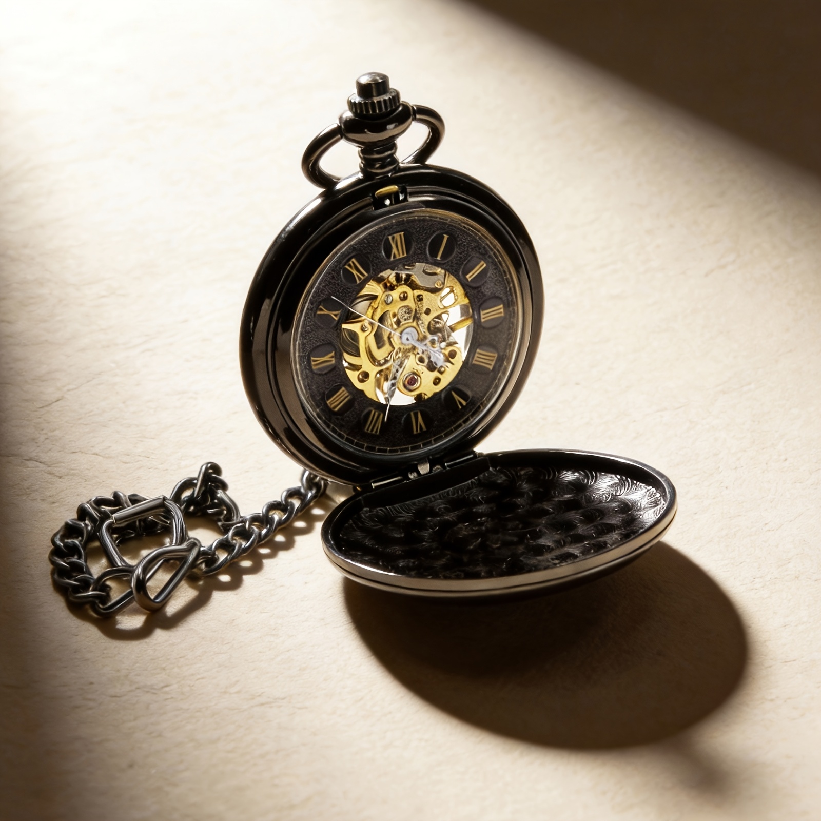 item picture traditional pocket   manual winding mechanism transparent front and back showcasing   dual opening lid design     colors ideal gift for holidays an   option for friends and older relatives