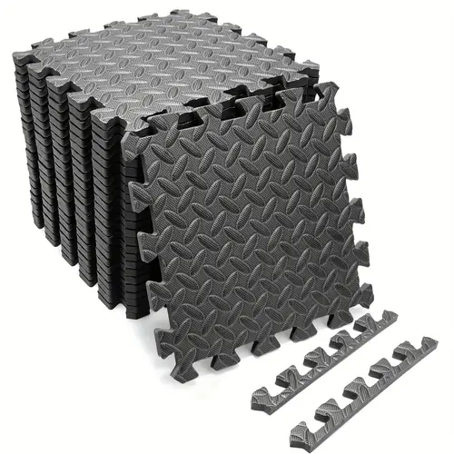 48 24sq ft 48 24pcs 1 2 inch super thick sports floor mats with lockedging high density eva fitness floor protection mat suitable for games entertainment yoga aerobics weight lifting mma each piece of soft foam floor mat 12 x 12 x 1 2