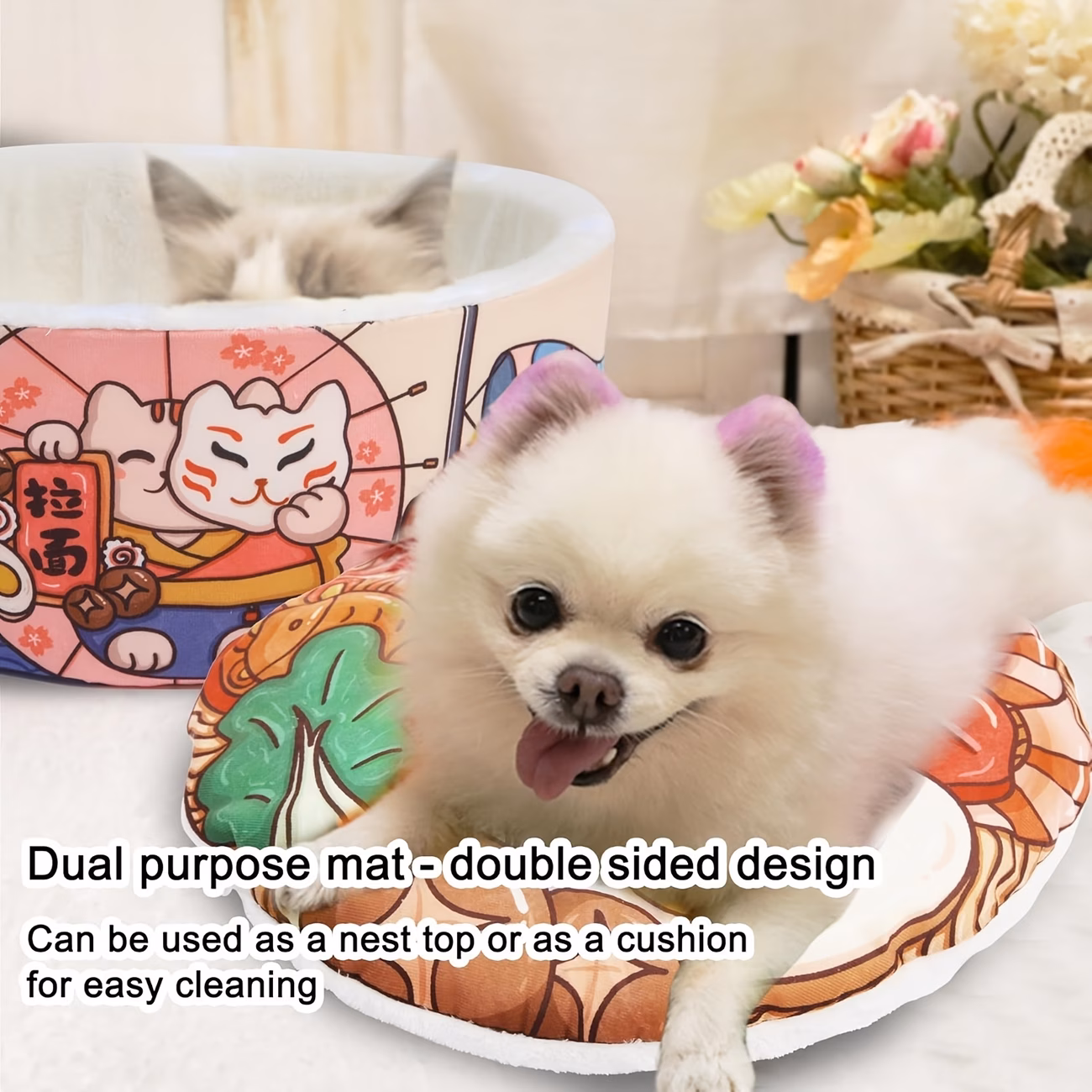 pet house kennel super large instant noodle beds cushion cup Product details 2