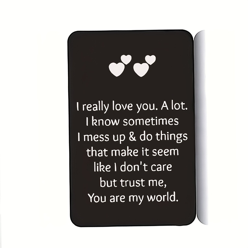 TEMU Romantic Wallet Card Suitable For - Love Gift With Card Slot Holder For Wallets, Valentines Day, Anniversaries, Christmas Gifts For Men &, Husband Wife Token Of