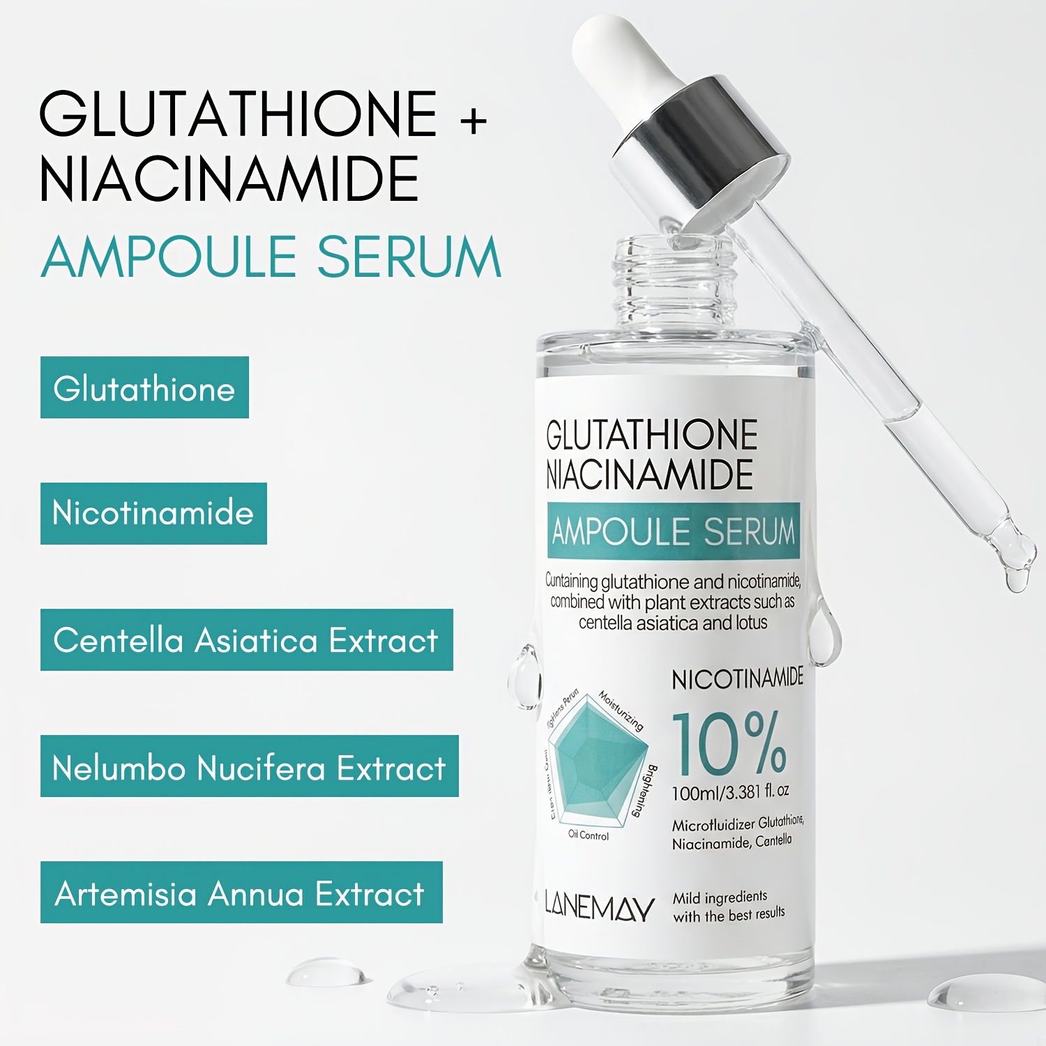 ampoule serum niacinamide glutathione centella asiatica