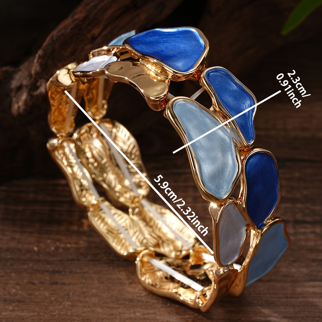 Women's Golden Boho Geometric Enamel Bracelet